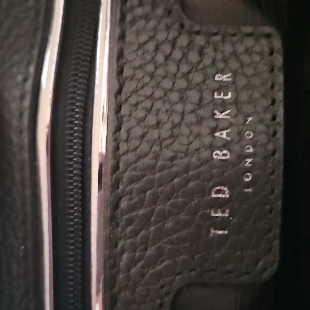 Ted Baker | Women's Crossbody Black Exotic Animal Snake Print Tassels Bag - Picture 8 of 16